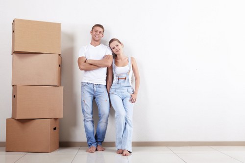 Moving van and boxes for removals in Hammersmith