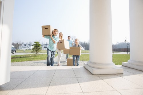 Assorted moving boxes and cushioning materials for packing in Hammersmith