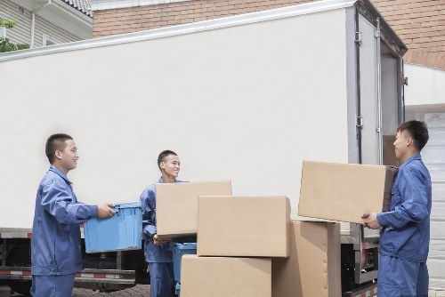 Carefully wrapped furniture prepared for a Hammersmith flat move