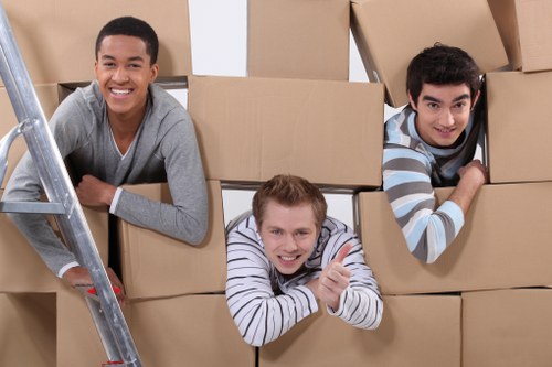 Carefully packed moving boxes and labeled items for a Hammersmith relocation