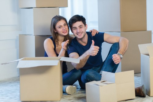 Preparing household furniture for removal in a Hammersmith flat