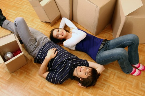 Office furniture dismantling and packing during a Hammersmith move