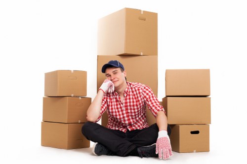 Packed removal truck prepared for transport in West London